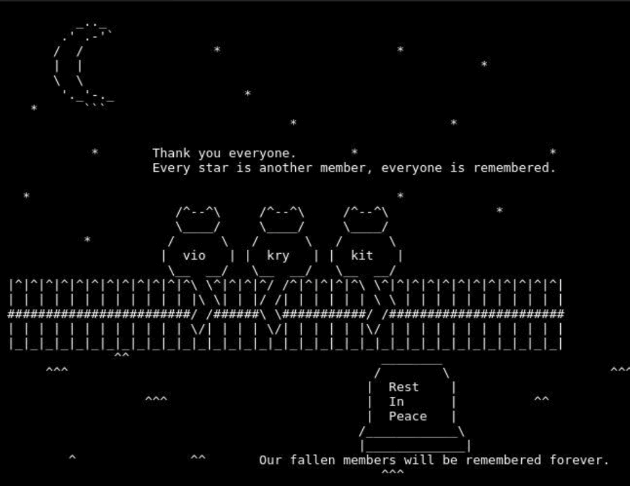 Ascii graphic attached to SiegedSec disbandment announcement